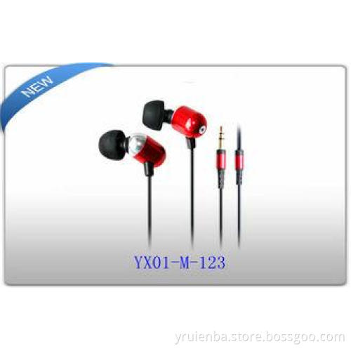 Promotional PVC / TPE cable 3.5mm Metal in Ear Headphones f